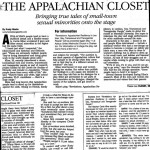 The Appalachian Closet from the Charleston Gazette March 22, 2001 (Charleston, WV)